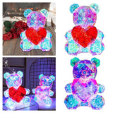 Glowing Bear Valentines Day Gifts for Kids with Heart LED Toy USB Girlfriend red heart