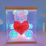 Glowing Bear Valentines Day Gifts for Kids with Heart LED Toy USB Girlfriend red heart