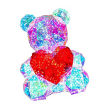 Glowing Bear Valentines Day Gifts for Kids with Heart LED Toy USB Girlfriend red heart