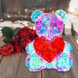 Glowing Bear Valentines Day Gifts for Kids with Heart LED Toy USB Girlfriend red heart