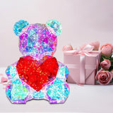 Glowing Bear Valentines Day Gifts for Kids with Heart LED Toy USB Girlfriend red heart