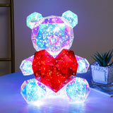 Glowing Bear Valentines Day Gifts for Kids with Heart LED Toy USB Girlfriend red heart