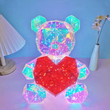 Glowing Bear Valentines Day Gifts for Kids with Heart LED Toy USB Girlfriend red heart