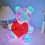 Glowing Bear Valentines Day Gifts for Kids with Heart LED Toy USB Girlfriend red heart