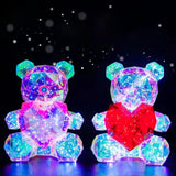 Glowing Bear Valentines Day Gifts for Kids with Heart LED Toy USB Girlfriend pink heart