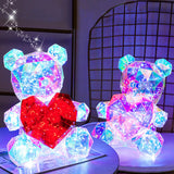 Glowing Bear Valentines Day Gifts for Kids with Heart LED Toy USB Girlfriend pink heart
