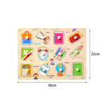 5 Pieces Children Wooden Puzzle Wooden Peg Puzzle for Toddlers for Birthdays