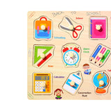 5 Pieces Children Wooden Puzzle Wooden Peg Puzzle for Toddlers for Birthdays