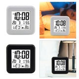 Maxbell Digital Alarm Clock Modern Mute Clock Table Clock for Office Bedside Kitchen white