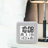 Maxbell Digital Alarm Clock Modern Mute Clock Table Clock for Office Bedside Kitchen white