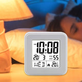 Maxbell Digital Alarm Clock Modern Mute Clock Table Clock for Office Bedside Kitchen white