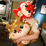 Chinese Dragon Plush Doll Decorative for Office Holidays Bedding Accessories