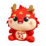 Chinese Dragon Plush Doll Decorative for Office Holidays Bedding Accessories
