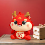 Chinese Dragon Plush Doll Decorative for Office Holidays Bedding Accessories