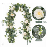 Maxbell 2xArtificial Vines Fake Eucalyptus Leaves Hanging Plants for Holiday Wall Home