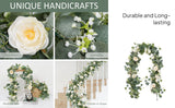 Maxbell 2xArtificial Vines Fake Eucalyptus Leaves Hanging Plants for Holiday Wall Home