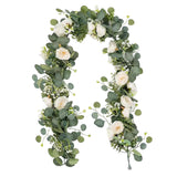 Maxbell 2xArtificial Vines Fake Eucalyptus Leaves Hanging Plants for Holiday Wall Home