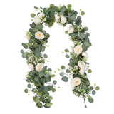 Maxbell 2xArtificial Vines Fake Eucalyptus Leaves Hanging Plants for Holiday Wall Home