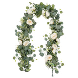 Maxbell 2xArtificial Vines Fake Eucalyptus Leaves Hanging Plants for Holiday Wall Home