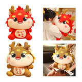 Dragon Stuffed Animal Chinese Dragon Plush Doll for Dorm Restaurant Holidays Red 58cm