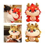 Dragon Stuffed Animal Chinese Dragon Plush Doll for Dorm Restaurant Holidays Red 58cm