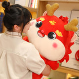 Dragon Stuffed Animal Chinese Dragon Plush Doll for Dorm Restaurant Holidays Red 58cm
