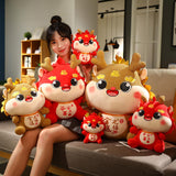 Dragon Stuffed Animal Chinese Dragon Plush Doll for Dorm Restaurant Holidays Red 58cm