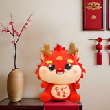 Dragon Stuffed Animal Chinese Dragon Plush Doll for Dorm Restaurant Holidays Red 58cm