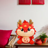 Dragon Stuffed Animal Chinese Dragon Plush Doll for Dorm Restaurant Holidays Red 58cm