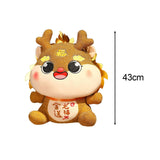 Dragon Stuffed Animal Chinese Dragon Plush Doll for Dorm Restaurant Holidays Gold 43cm