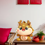 Dragon Stuffed Animal Chinese Dragon Plush Doll for Dorm Restaurant Holidays Gold 43cm