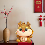 Dragon Stuffed Animal Chinese Dragon Plush Doll for Dorm Restaurant Holidays Gold 43cm