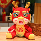 Chinese Dragon Plush Toy New Year Stuffed Animal Doll for Spring Festival
