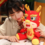 Chinese Dragon Plush Toy New Year Stuffed Animal Doll for Spring Festival