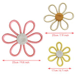 Woven Daisy Flowers Wall Decoration Chic Handmade for Indoor Nursery Bedroom