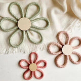 Woven Daisy Flowers Wall Decoration Chic Handmade for Indoor Nursery Bedroom