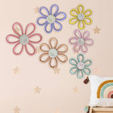 Woven Daisy Flowers Wall Decoration Chic Handmade for Indoor Nursery Bedroom