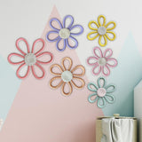 Woven Daisy Flowers Wall Decoration Chic Handmade for Indoor Nursery Bedroom