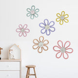 Woven Daisy Flowers Wall Decoration Chic Handmade for Indoor Nursery Bedroom