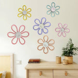 Woven Daisy Flowers Wall Decoration Chic Handmade for Indoor Nursery Bedroom