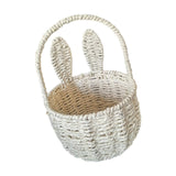 Maxbell 2xWoven Basket with Bunny Ears Easter Decor Hand Basket for Gifts Baby Shower