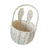 Maxbell 2xWoven Basket with Bunny Ears Easter Decor Hand Basket for Gifts Baby Shower