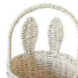 Maxbell 2xWoven Basket with Bunny Ears Easter Decor Hand Basket for Gifts Baby Shower
