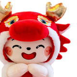 23cm Cartoon Chinese Dragon Pillow Stuffed Animal Toy Chinese New Year Toy