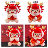 23cm Cartoon Chinese Dragon Pillow Stuffed Animal Toy Chinese New Year Toy