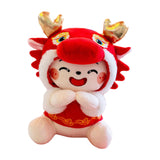 23cm Cartoon Chinese Dragon Pillow Stuffed Animal Toy Chinese New Year Toy