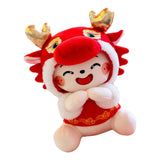 23cm Cartoon Chinese Dragon Pillow Stuffed Animal Toy Chinese New Year Toy