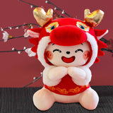 23cm Cartoon Chinese Dragon Pillow Stuffed Animal Toy Chinese New Year Toy