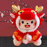23cm Cartoon Chinese Dragon Pillow Stuffed Animal Toy Chinese New Year Toy