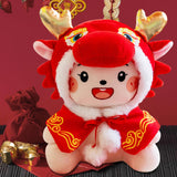 23cm Cartoon Chinese Dragon Pillow Stuffed Animal Toy Chinese New Year Toy